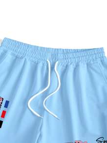 Manfinity EMRG Bộ 2 áo thun tay ngắn in hình xe hơi thường ngày và quần short cho nam, mùa hè - Nhiều màu - Xem 6
