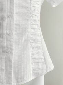 Elamini 美式时尚百搭简约腰部收腰条纹女衬衫