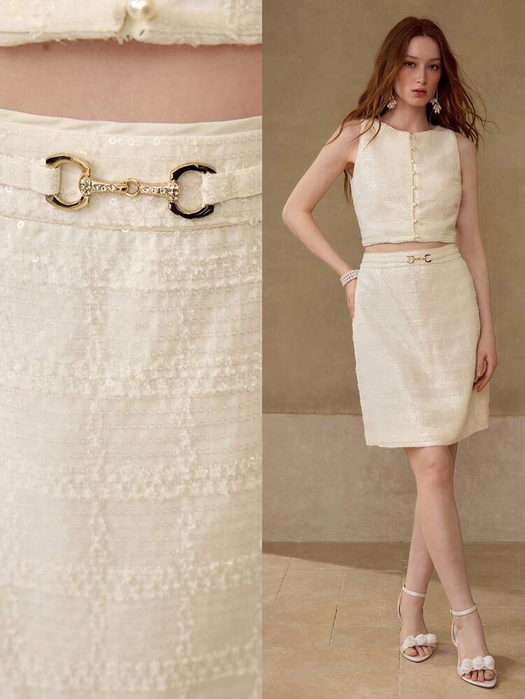 METAL DETAIL STRAIGHT SKIRT