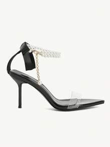 CUCCOO CHICEST Women's Pointed Toe High Heel Sandals, Sexy 9CM Stiletto, Suitable For Summer Dress, Wedding, Valentine's Day - Black - View 9