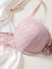 1 件女士全罩杯蕾丝聚拢钢圈文胸内衣