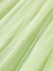 SHEIN 少女优雅花卉网眼公主花童礼服，适合婚礼季节