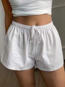 DAZY 简约条纹休闲裤，夏季睡眠短裤睡衣