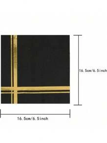 20 片 6.5 英寸黑金箔双层装饰一次性饮料餐巾优质鸡尾酒午餐派对餐巾手巾适用于婚礼周年纪念生日情人节毕业典礼复活节新娘送礼会装饰餐桌布置派对用品 - 彩色 - 查看 6