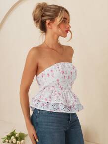 Glamine 女士简约抹胸上衣，适合夏季 - 粉色 - 查看 1