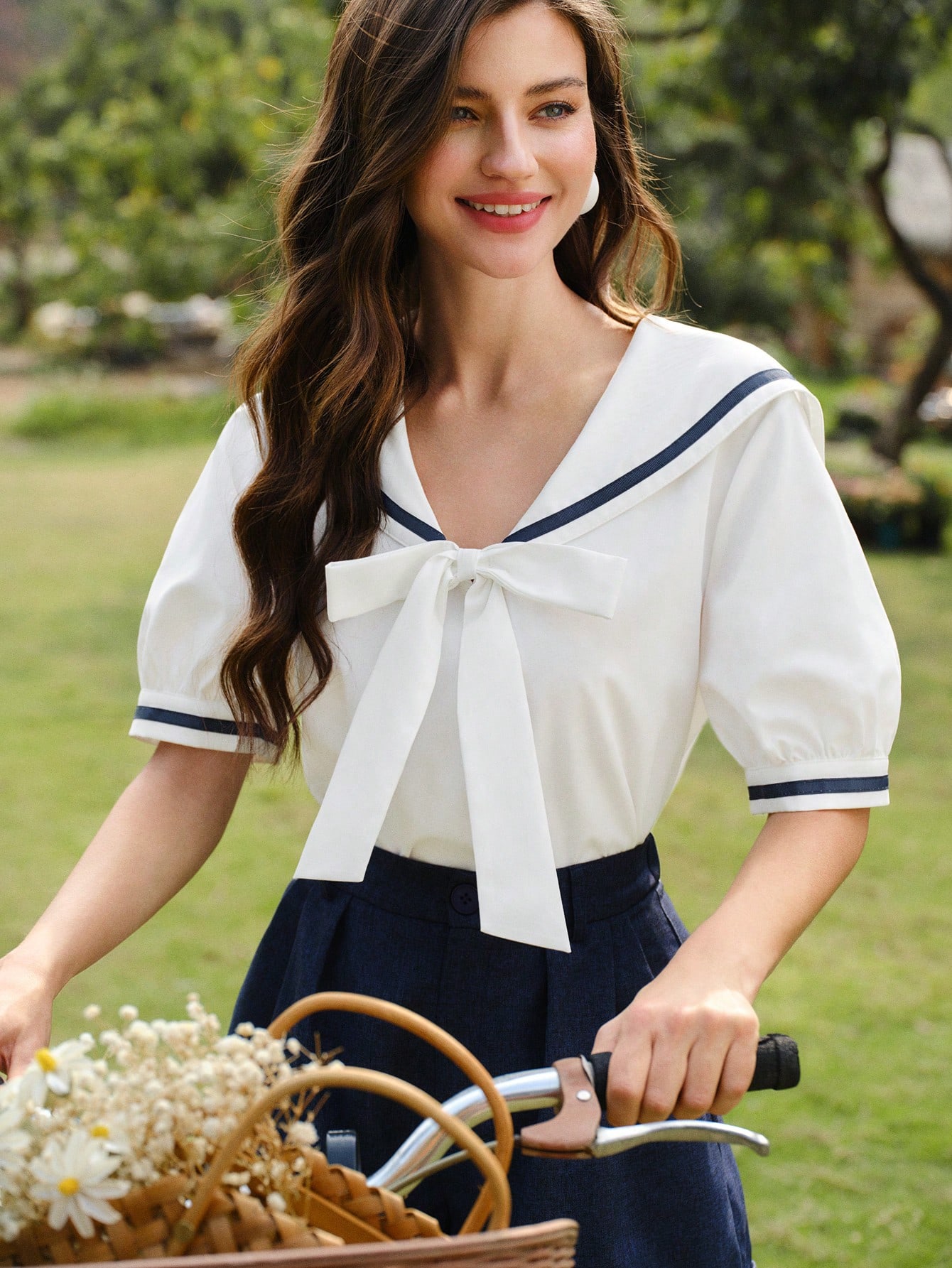 Vintage bowknot blouse