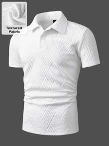 Manfinity Homme Ropa de hombre Manfinity Mode con superficie de textura sólida: Camisa de vestir roja, camisa con cuello, ropa casual, chaqueta tipo polo, ropa casual blanca, chaqueta comercial, ropa diaria para ir al trabajo, regalos para hombres.