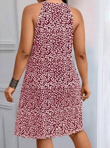 SHEIN LUNE Vestido holgado de mujer con estampado floral pequeño para talla grande