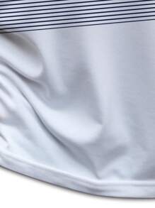 Manfinity Homme Plus Size Men's Casual Contrast Color Block Short Sleeve Polo Shirt - Blue and White - View 6