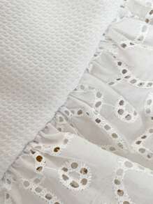 SHEIN Unity 女士性感简约性感夏日度假简约提花镂空拼接纹理针织抹胸 - 白色 - 查看 4