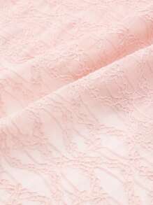 SHEIN PETITE Plus Size Women Minimalist Sheer Lace Halter Top - Pink - View 4
