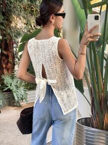 SHEIN Frenchy 女士花卉印花 V 领露背系带 T 恤，夏季假日