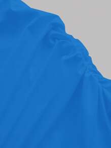 Firerie Women Solid Color Pleated Side Long Dress - Blue - View 7