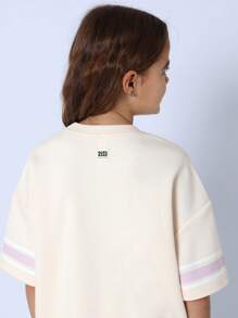 SUMWON Youth Athletic Two-Piece Set Varsity Chicago Sweatshirt With Matching Joggers Sporty Wear Tracksuit Gym Outfit Spring Fall Sport Training Set - Mauve Purple - View 6