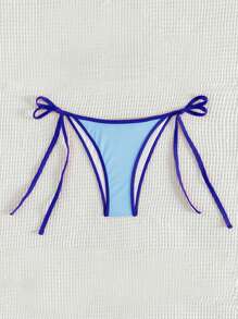 SHEIN Swim Women's Tie-Side Bikini Bottom - Blue - View 4