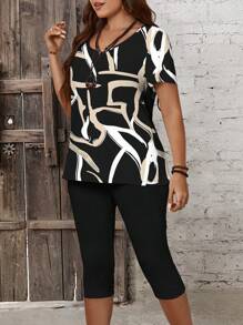 EMERY ROSE 休闲复古条纹两件套，适合大码夏季