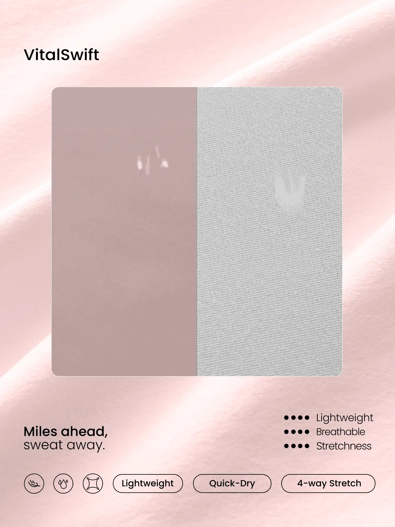 GLOWMODE 3" VitalSwift Quick-Dry Double Waistband Adjustable Drawstring Waist Shorts With Side Zip Pocket Daily Casual - Pink - View 4