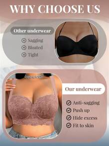 DesireSculpt 1 pieza Sujetador de lencería con aros de apoyo y elevación push-up, sin costuras, cómodo y con talla grande