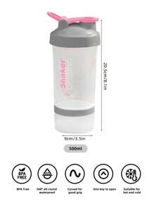 1 pieza Botella mezcladora deportiva para proteínas con agitadores, botella deportiva, botella de agua para exteriores