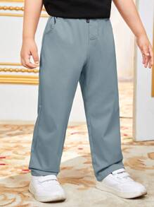 Tween Boy Casual Solid Color Woven Pants,Kids - Dusty Blue - View 6