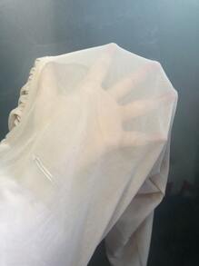 SHEIN Swim Women's Vacation Solid Color Ruffle Hem Cover Up Pants - Apricot - View 6