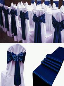10pcs Satin Chair Sash Decoration Bowknot Ribbons , Chair Ribbon Ties Back Sash For Wedding ,Party,Events, Ceremony ,Graduation,Birthday,Reception Events Home Kitchen Decor,Wedding Decor(Multiple Colors Available)