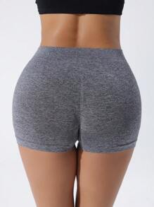 Easithlete Women's Solid Color Sports Shorts Spandex Shorts Spandex Shorts Booty Shorts Biker Shorts - Grey - View 2