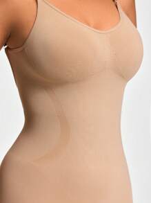 SHAPORA Seamless Low Back Mid Thigh Bodysuit Shapewear Body Shaper Bust&Butt Lifter -Tummy Waist Control - Apricot - View 4