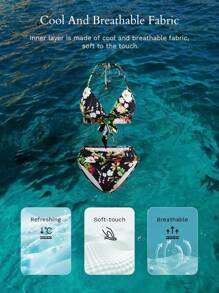 MOTF PREMIUM Set bikini con stampa floreale e collo alto