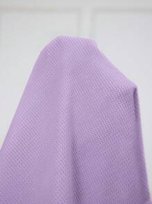 SHEIN LUNE 大码 V 领短袖纯色休闲 T 恤，春/夏 - 淡紫色 - 查看 5