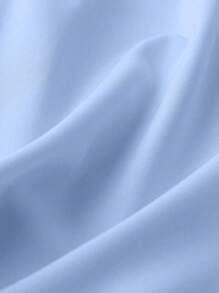 SHEIN Clasi Váy sơ mi tay dài dệt trơn màu cỡ lớn cho nữ, đi làm và thường ngày - Màu xanh nhạt - Xem 3