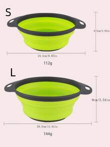 1 pieza Colador plegable, Colador grande/pequeño plegable con mango, Accesorio de cocina plegable y ahorra espacio, Apto para limpiar y drenar rápidamente verduras y frutas en la cocina o restaurante, Juego de coladores plegables de silicona, Perfecto para verduras y frutas para uso en la cocina, viajes y campamentos - Verde - Ver 4