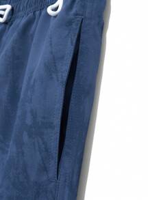 Manfinity KASUA Men's Drawstring Waist Casual Beach Shorts - Blue - View 4
