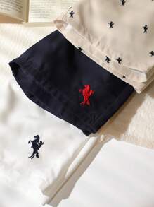 3pcs/Set Kids Boys Casual Khaki Shorts, Navy Embroidered Shorts, And White Shorts, Comfortable, Versatile, Suitable For Everyday Wear, Sports, Outdoor, School, Parties, Festivals, Photography, Back To School Season, Spring/Summer - Multicolor - View 5