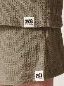 SUMWON 纹理华夫格针织 Polo 衫套装夏季休闲米色短裤运动服透气儿童男童运动服青少年两件套