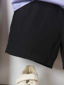 SHEIN 2 件套年轻男孩帆船印花短袖 T 恤和短裤套装