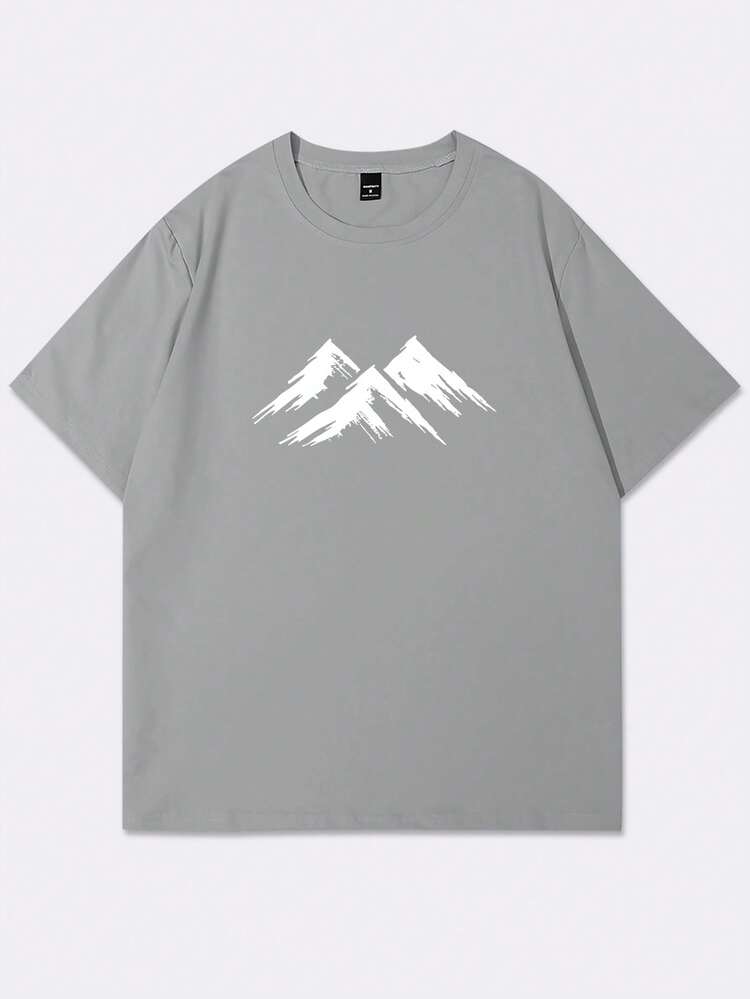 تي شيرت كاجوال صيفي للرجال بأكمام قصيرة ورسومات بس...