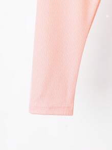 Baby Girls 2pcs/Set All-Match Rib Knit Leggings, Casual & Versatile, Spring & Autumn - Multicolor - View 5