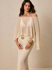 Poéselle Blusas para mujer, Conjunto de playa para mujer, Ropa de mujer color beige