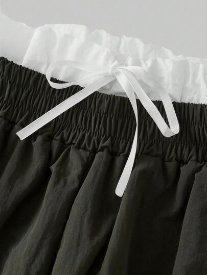 Ballerina Bowknot Contrast Lace Sports Leggings