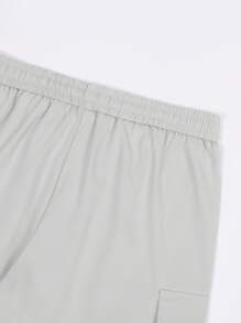 Manfinity Homme 新款男士多口袋休闲工装短裤，时尚百搭，时尚及膝工装短裤 - 淺灰色 - 查看 6