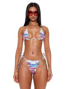 Musera Resort Quần bikini câu lạc bộ gợi cảm in họa tiết Hawaii buộc hai bên chỉ dành cho kỳ nghỉ hè mùa xuân, lễ hội bãi biển Ibiza Rave Y2K - Nhiều màu - Xem 4