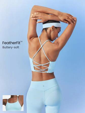 GLOWMODE FeatherFit™ Krzyżowany tył Biustonosze Sportowe Lekkie wsparcie