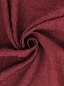 LanaWest 女士休闲衬衫，短袖，圆领，宽松版型，机织面料，拼布荷叶边下摆，度假 - 紅色 - 查看 7