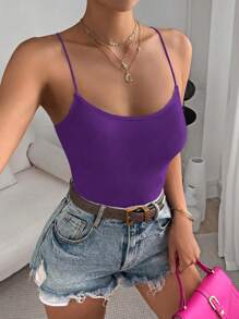 Firerie Women's Solid Color Backless Criss-Cross Strap Bodysuit