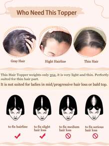 10inch Hair Toppers for Women Real Human Hair Pieces for Women with Thinning Hair