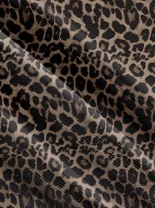 Soleia Casual & Holiday Style Black Solid Color Spaghetti Strap Tank Top & Khaki Leopard Print A-Line Split Hem Skirt 2 Pieces Set For Women,Summer Sets Suitable For Going Out - Khaki - View 6