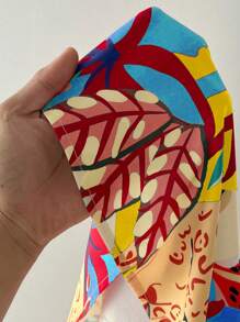 Maweii Váy du lịch hở vai họa tiết nhiệt đới cỡ lớn - Nhiều màu - Xem 6