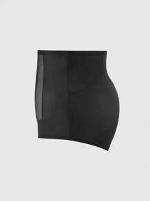 SHAPORA Plus Size Shaping Mid-Waisted Mid Thigh Shapewear Short Bottom Body Shaper Butt Lifter-Tummy Waist Thigh Control - Black - View 3