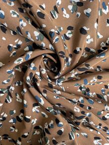 Breezaya 女式全印花带口袋半身裙 - 棕色 - 查看 5